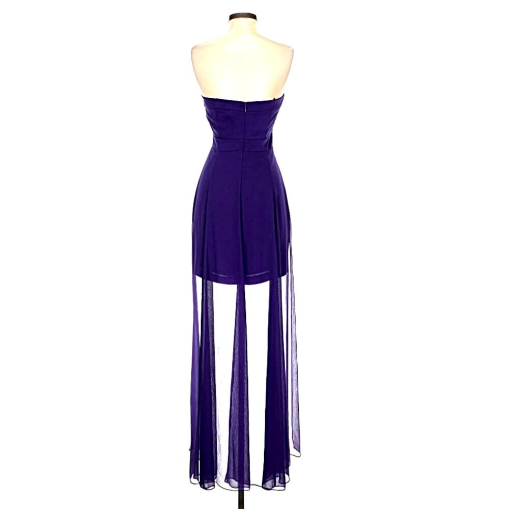 BCBGeneration Amethyst Strapless Skirt Tail High-Low Cocktail Dress - Size 4 - Picture 3 of 11
